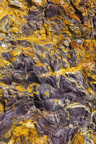 Coloured, ferrous mineral rocks on the beach of Topinetti, near Rio Marina, Elba, Tuscan Archipelago, Tuscany, Italy, Europe