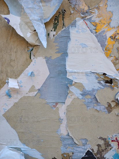 Billboard hoarding paper decollage