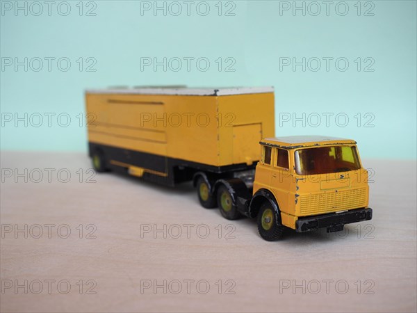 Yellow toy lorry