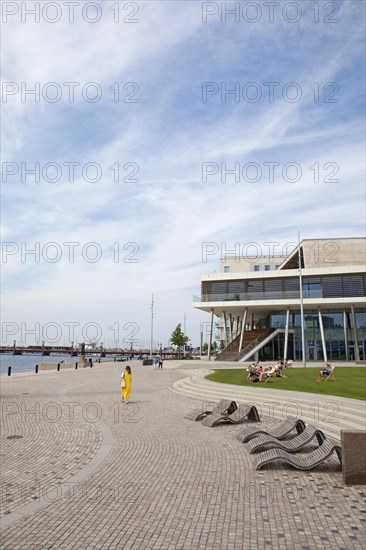 Angfaerjepark by the quay promenades, Helsingborg, Skane laen, Sweden, Europe