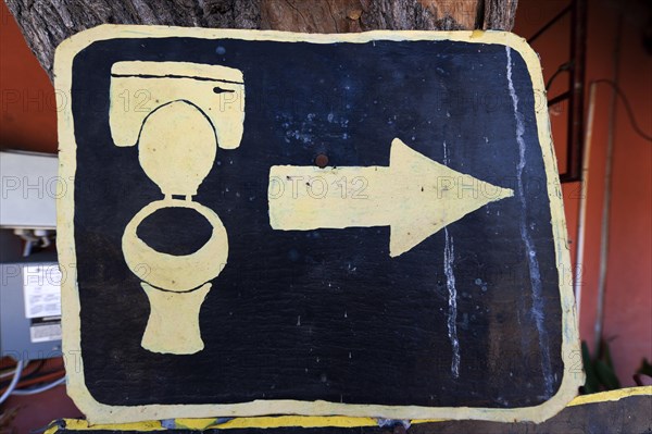 Toilet, hint, WC, direction, hint, painted, picture, arrow, toilet sign