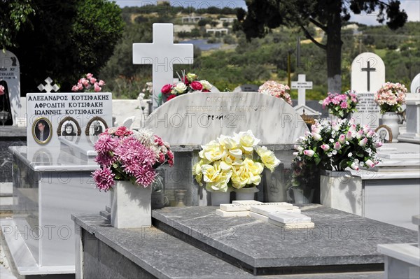 Detail, the cemetery of Matala on Crete, Greece, Europe