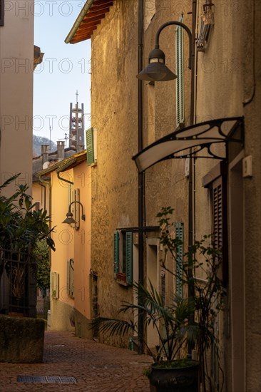 Old Town in Campione d'Italia in a Sunny Day in Lombardy, Italy, Europe