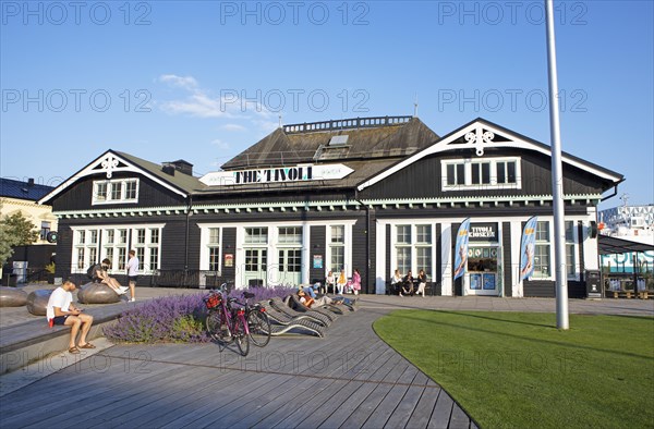 Tivoli House of Culture, former railway station, on the Kajpromenaden, Helsingborg, Skane laen, Sweden, Europe