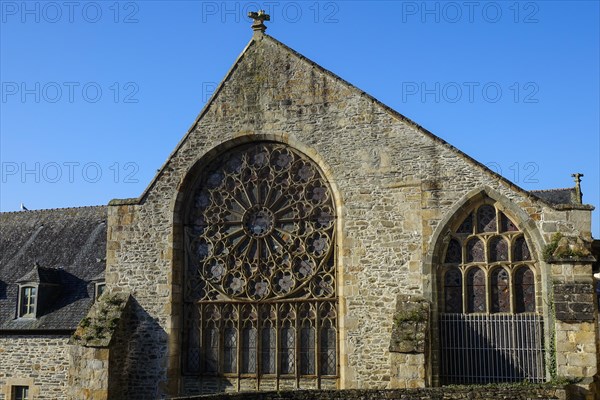 Rose window, former Jacobin monastery Couvent des Jacobins, today Museum Musee des beaux-arts de Morlaix, Morlaix Montroulez, department Finistere Penn Ar Bed, region Bretagne Breizh, France, Europe