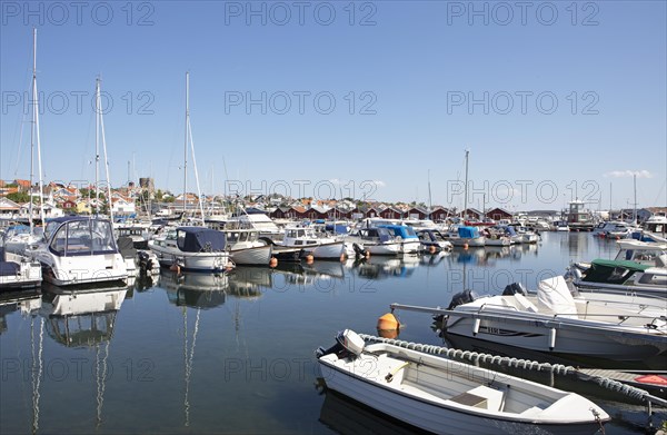 Boat harbour in Hoenoe, Hoenoe archipelago island, Oeckeroe municipality, Vaestra Goetalands laen province, Sweden, Europe