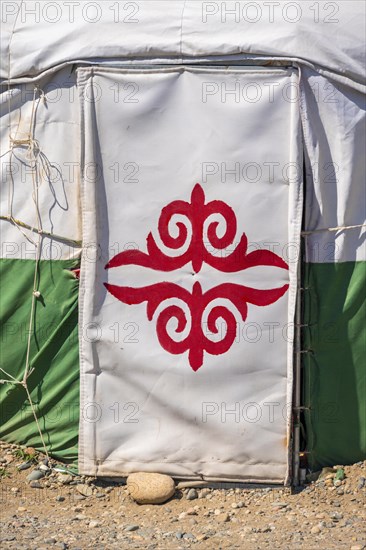 Entrance to a yurt, Kyrgyzstan, Asia