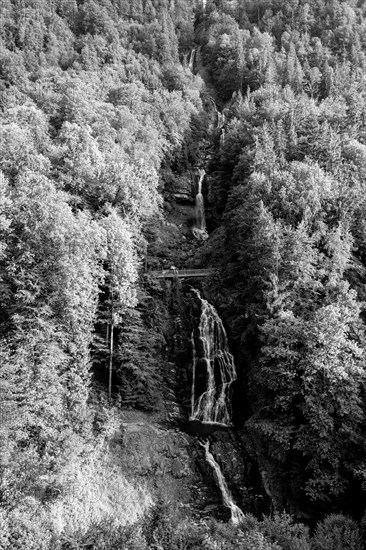 The Giessbach Waterfall on the Mountain Side in Brienz, Bern Canton, Bernese Oberland, Switzerland, Europe