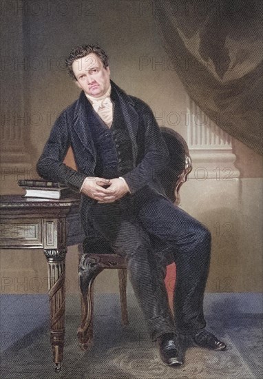 DeWitt Clinton (born 2 March 1769 in Little Britain, Orange County, New York Province, died 11 February 1828 in Albany, New York) was an American politician. He was mayor of New York City, after a painting by Alonzo Chappel (1828-1878), Historical, digitally restored reproduction from a 19th century original