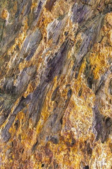 Coloured, ferrous mineral rocks on the beach of Topinetti, near Rio Marina, Elba, Tuscan Archipelago, Tuscany, Italy, Europe