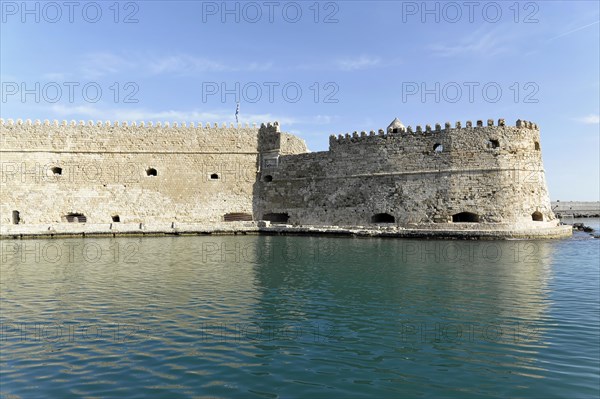 Koules Castle, Venetian harbour, yachts and fishing boats, Heraklion, Iraklion, Crete, Greece, Europe