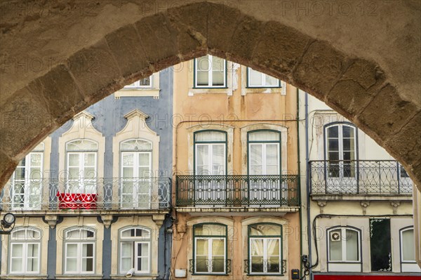 Symmetrical photo of buildings, Coimbra, Portugal, Europe