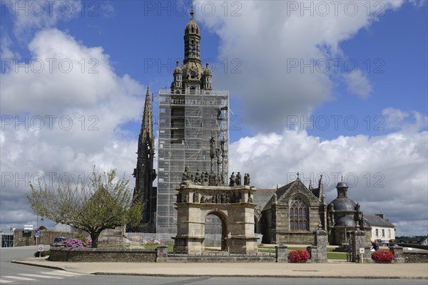 Enclosed parish of Enclos Paroissial de Pleyben from the 15th to 17th century, Finistere department, Brittany region, France, Europe