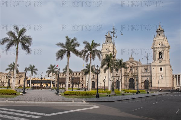 Cathedral, Plaza de Armas, Lima, Peru, South America