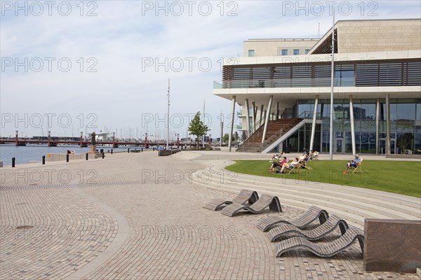 Angfaerjepark by the quay promenades, Helsingborg, Skane laen, Sweden, Europe