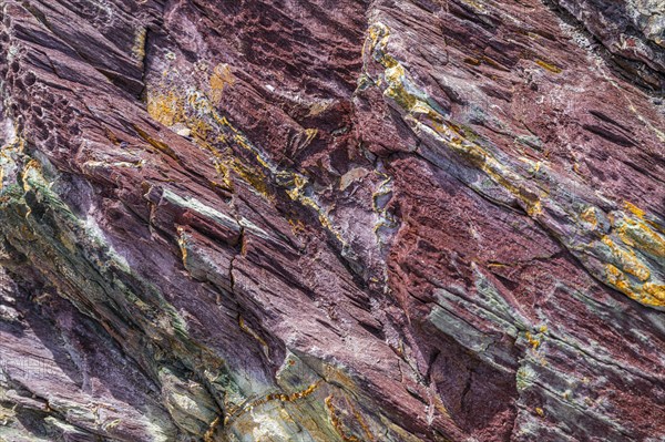 Coloured, ferrous mineral rocks on the beach of Topinetti, near Rio Marina, Elba, Tuscan Archipelago, Tuscany, Italy, Europe