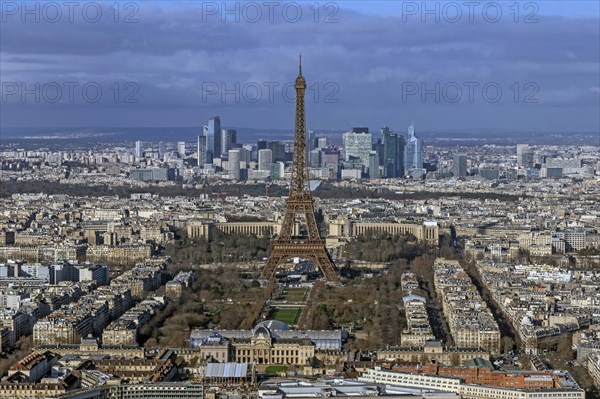 View of the Eiffel Tower from the Tour Montparnasse, Paris, France, Europe