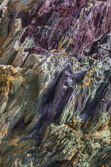 Coloured, ferrous mineral rocks on the beach of Topinetti, near Rio Marina, Elba, Tuscan Archipelago, Tuscany, Italy, Europe