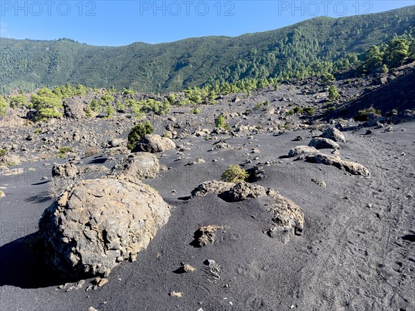 Lava flow Coladas de San Juan, La Palma, Canary Islands, Spain, Europe