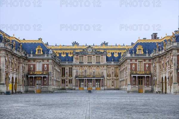 Marble Court (Cour de Marbre) and Royal Court (Cour Royale), old part of the Chateau de Versailles, Yvelines department, Ile-de-France region, France, Europe