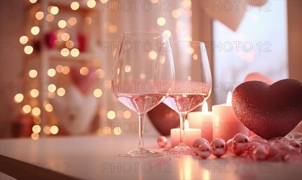 Pink-toned candles and spring flowers create a warm and heartfelt atmosphere AI generated