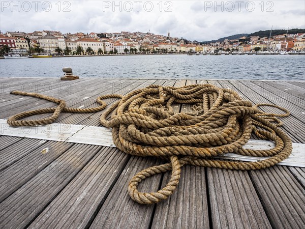 Ship jam on a jetty, harbour of Mali Losinj, island of Losinj, Kvarner Gulf Bay, Adriatic Sea, Croatia, Europe