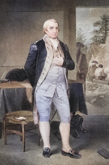 Charles Cotesworth Pinckney (born 5 February 1746 in Charleston, Province of South Carolina, died there on 16 August 1825) was an American politician, after a painting by Alonzo Chappel (1828-1878), Historical, digitally restored reproduction from a 19th century original