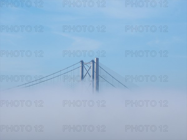 Forth Road Bridge over Firth of Forth in Edinburgh, Scotland, United Kingdom, Europe