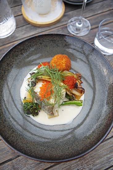 Lingfish with caviar, Gothenburg, Vaestra Goetalands laen, Sweden, meal, food, plate, served, appetising, Europe