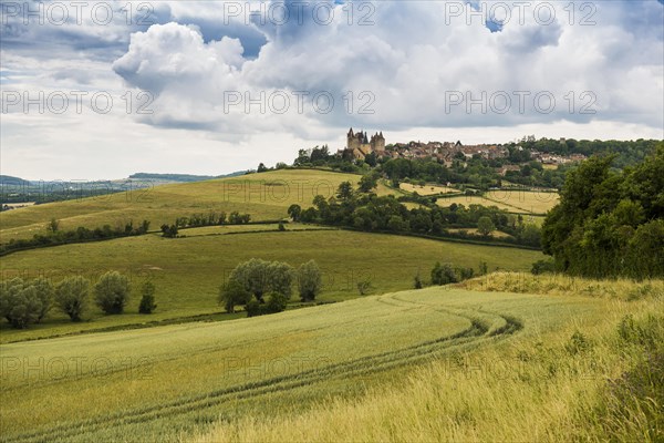 Medieval village and castle, Chateauneuf, Departement Cote-d'Or, Burgundy, Bourgogne-Franche-Comte, France, Europe