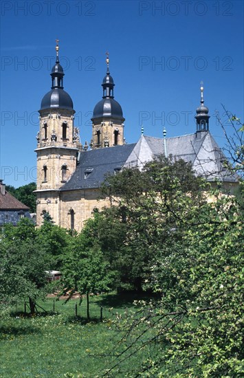 Pilgrimage basilica of the Holy Trinity of the Franciscan monastery in Goessweinstein, district of Forchheim, Upper Franconia, Bavaria, Germany, Europe