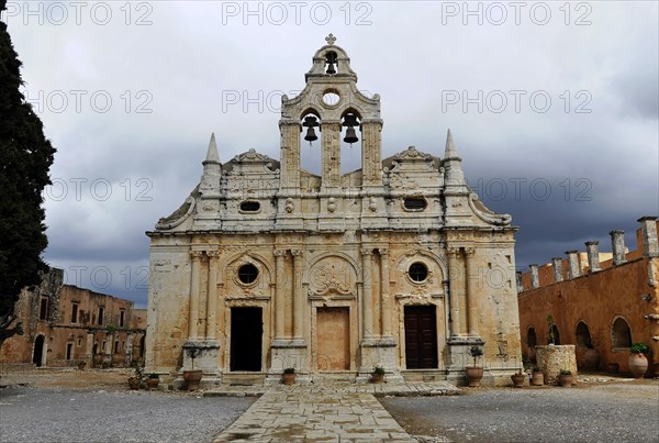 Monastery church, Arkadi Monastery, Moni Arkadi, National Monument, Crete, Greece, Europe