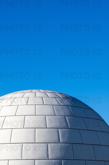 Detail of the spherical building of the Madrid Planetarium in Spain