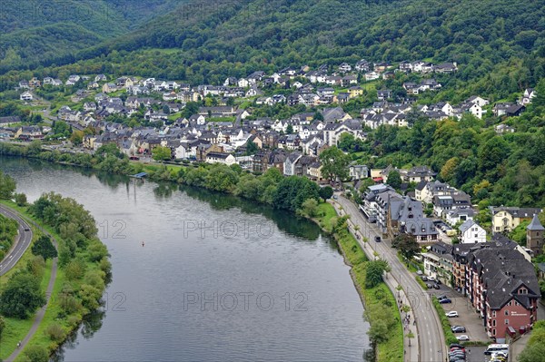 View over Cochem and the Moselle River, Cochem, Rhineland Palatinate, Germany, Europe