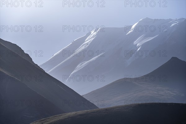 Glaciated peak Pik ITMO University, Trans Alay Mountains, Pamir Mountains, Osh Province, Kyrgyzstan, Asia