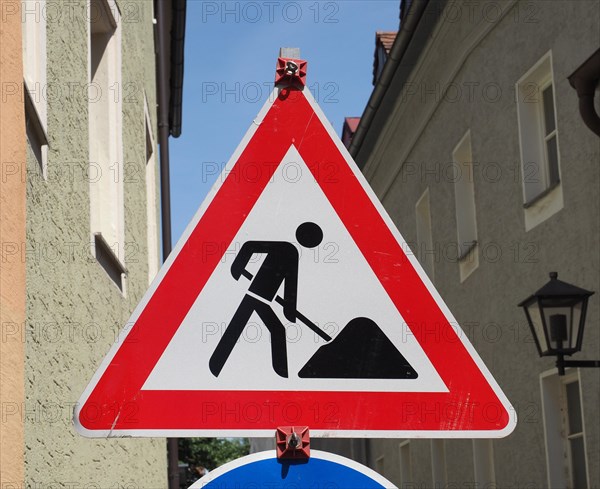 Road works sign