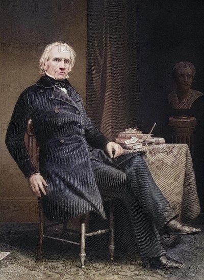 Henry Clay (born 12 April 1777 in Hanover County, Virginia, died 29 June 1852 in Washington, D.C.) was an American planter and politician, after a painting by Alonzo Chappel (1828-1878), Historic, digitally restored reproduction from a 19th century original
