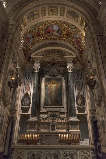 Side altar of the baroque Chiesa del Gesu, built at the end of the 16th century, Via di Porta Soprana, 2, Genoa, Italy, Europe