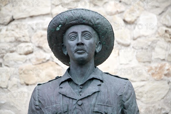 The only public statue of General Franco remaining in place in Spain, Melilla autonomous city state, north Africa, Spain, Europe