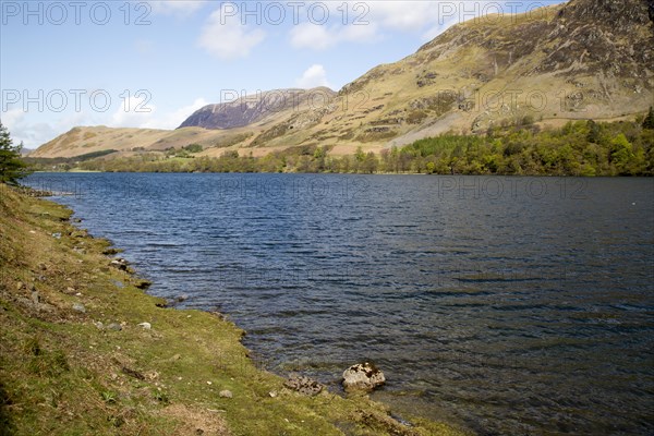 Landscape view of Lake Buttermere, Cumbria, England, UK