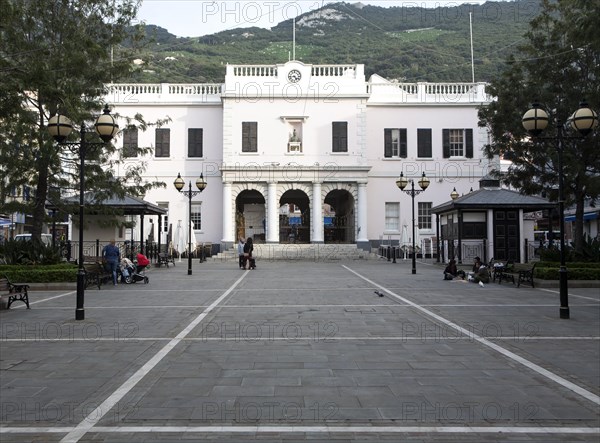 John Mackintosh Square and Parliament House building, Gibraltar, British overseas territory in southern Europe, Europe