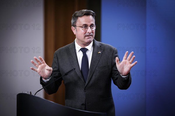 Xavier Bettel, Foreign Minister of the Grand Duchy of Luxembourg, recorded during a press conference at the Federal Foreign Office in Berlin, 5 January 2024