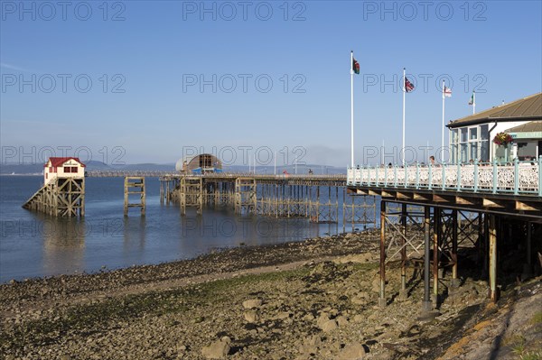 Pier and lifeboat station, Mumbles, Gower peninsula, near Swansea, South Wales, UK