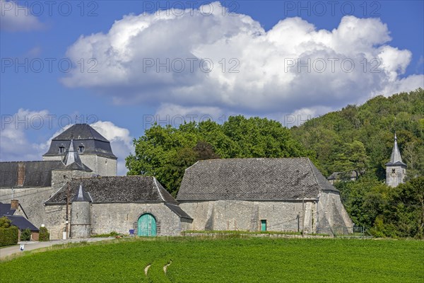 Roly Castle, Chateau-ferme de Roly, fortified farmhouse in the municipality of Philippeville, province of Namur, Ardennes, Wallonia, Belgium, Europe