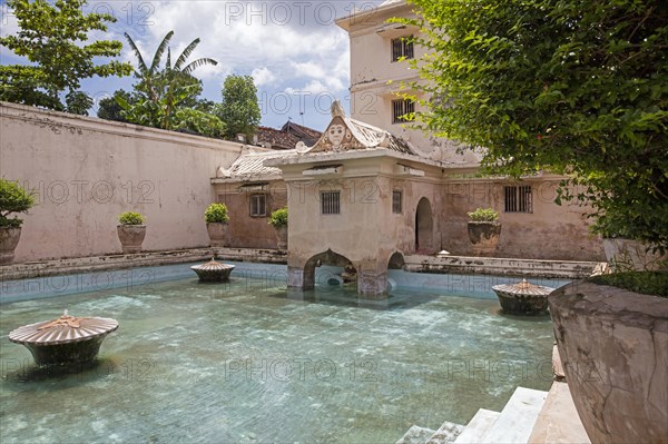 Bathing complex at the Taman Sari Water Castle, site of a former royal garden of the Sultanate of Yogyakarta, Java, Indonesia, Asia