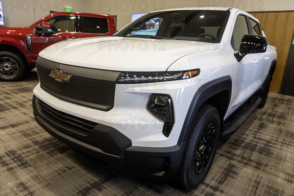 Pontiac, Michigan USA, 4 January 2024, The Chevrolet Silverado was runner-up for the North American Truck of the Year award. The annual North American Car, Truck and Utility Vehicle of the Year (NACTOY) awards are judged by a panel of professional automotive journalists