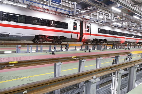 A Deutsche Bahn ICE train stands at the ICE plant in Berlin Rummelsberg, Berlin, 20 December 2022