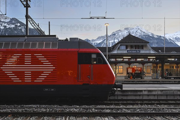 Railcar SBB Interlaken Ost station, Switzerland, Europe