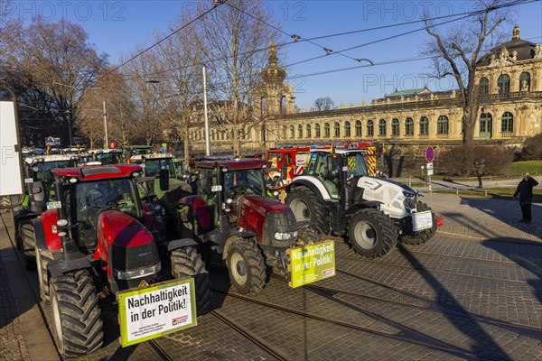 Farmers' protest action, Dresden, Saxony, Germany, Europe