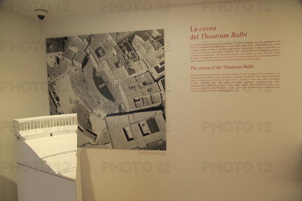 Model of theatre in Roman amphitheatre museum. Cadiz, Spain, Europe